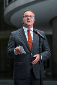 German Defence Minister Pistorius and German Economy and Energy Minister Reiche address the media following the weekly cabinet meeting in Berlin