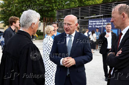 Commemoration event of the 64th anniversary of the construction of the Berlin Wall, in Berlin