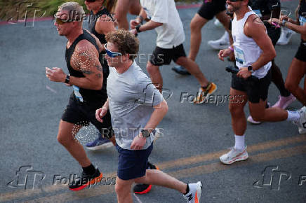 Meta CEO Mark Zuckerberg goes for a run during the Meta Connect event in Menlo Park