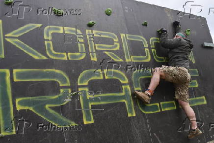 Ukrainian military-style obstacle course race 'Kordon Race' near Lviv