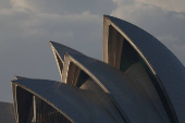 The Sydney Opera House at sunrise in Sydney