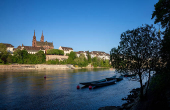 FILE PHOTO: The Muenster cathedral is seen above the Rhine river ahead of the Eurovision Song Contest in Basel