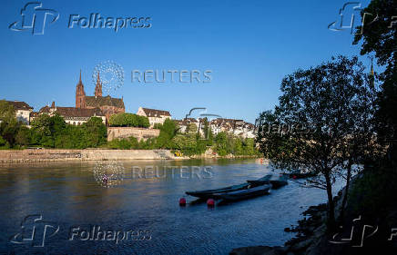 FILE PHOTO: The Muenster cathedral is seen above the Rhine river ahead of the Eurovision Song Contest in Basel
