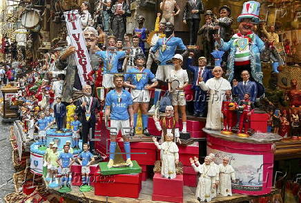 Figurine of Belgian soccer player Kevin De Bruyne produced in Naples