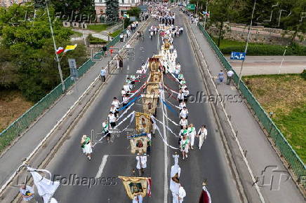 Traditional Corpus Christi procession in Przemysl