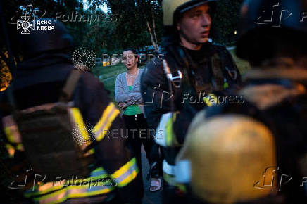 Aftermath of a Russian drone and missile attack in Kyiv