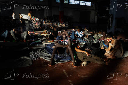 Newly-arrived migrants on the island of Crete