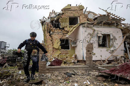 Aftermath of a Russian attack in Kyiv region