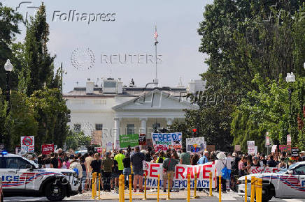 Protest following U.S. President Trump's announcement in Washington D.C.