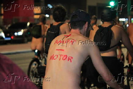 Manifestação Pedalada Pelada na Av Paulista