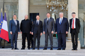 Meeting at the Elysee presidential palace, in Paris