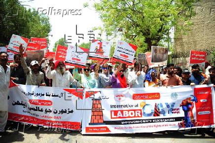 Labour Day protest in Hyderabad