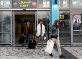 FILE PHOTO: Afghans, whose asylum applications have been rejected, arrive from Germany in Kabul airport