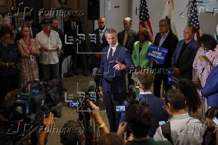 California Governor Newsom speaks on Trump's gerrymandering attempts