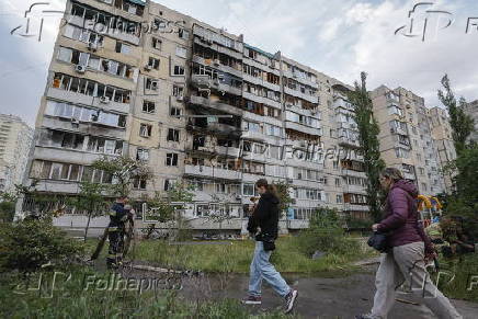 Aftermath of overnight Russian attack in Kyiv