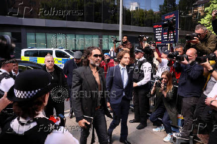 British actor and comedian Russell Brand appears at Southwark Crown Court, in London