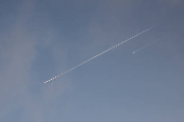 Missiles launched from Iran are seen over Jerusalem amid the Iran-Israel conflict