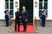 Dutch Prime Minister Dick Schoof meets with Ukrainian President Volodymyr Zelenskiy on the sidelines of a NATO Summit, in The Hague