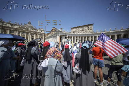 Pope Leo XIV delivers the Angelus prayer at the Vatican