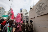 Pro-Palestinian protest outside the US Embassy in Colombo