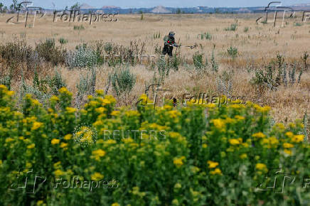 Russian sappers demine area in Donetsk region amid Russia-Ukraine conflict