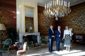 Dutch King Willem-Alexander and Queen Maxima welcome U.S. President Donald Trump at Huis ten Bosch in The Hague