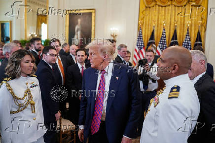U.S. President Trump participates in a signing ceremony for the 