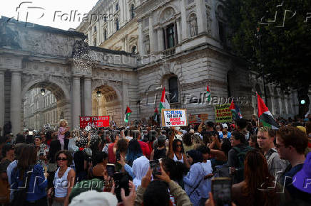 Pro-Palestinian protest outside Downing Street in London