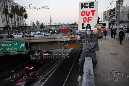 Demonstration against federal immigration enforcement actions in Los Angeles