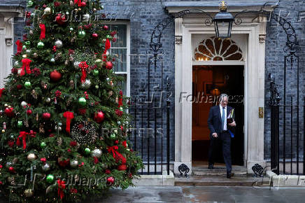 British Prime Minister Keir Starmer leaves 10 Downing Street in London