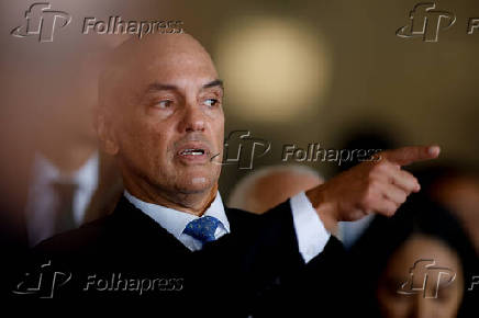 O ministro do STF Alexandre de Moraes durante sessão de abertura do ano legislativo 