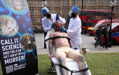 PETA protests against animal testing for scientific research in London