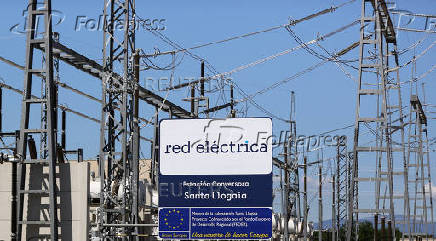 View of electrical sub-station at Spain-France border after blackout, in the village of Santa Llogaia d?Alguema
