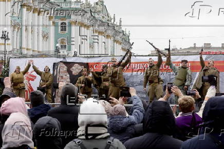 General rehearsal for Russia's annual Victory Day parade in St. Petersburg