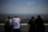 People visit the Griffith Observatory in Los Angeles