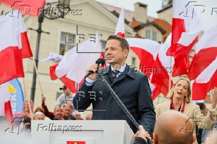 Warsaw Mayor and presidential candidate Trzaskowski campaigns in Kepno