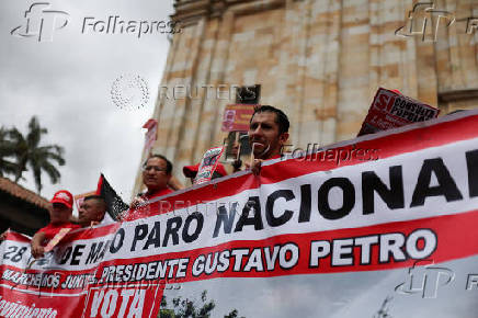 Protest to back Colombian President Petro's labor reform proposal in Bogota