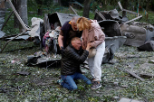 Aftermath of Russian drone and missile attacks in Kyiv