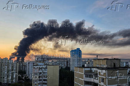 Russian drone and missile strike in Kyiv