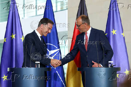 German Chancellor Merz and NATO Secretary General Rutte meet in Berlin