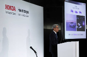 Honda CEO Toshihiro Mibe attends a business briefing in Tokyo