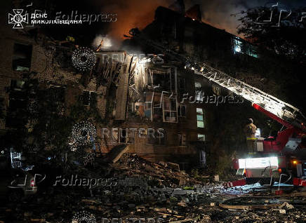 Aftermath of a Russian drone attack in Mykolaiv