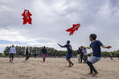 Traditional kite contest in Bali