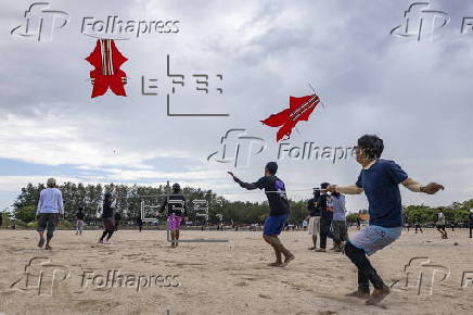 Traditional kite contest in Bali