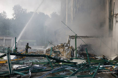 Aftermath of a Russian drone attack in Kyiv
