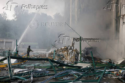Aftermath of a Russian drone attack in Kyiv
