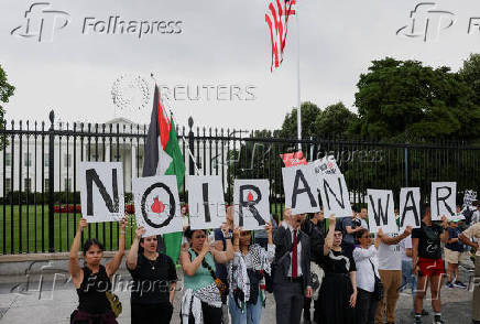 Protesters rally outside White House against Israel-Iran war, in Washington