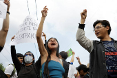 Protest against gentrification in Mexico City