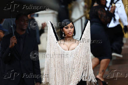 Guests arrive at Schiaparelli Haute Couture Fall/Winter 2025-2026 show in Paris