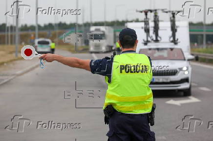 Border control at the Polish-Lithuanian border in Budzisko